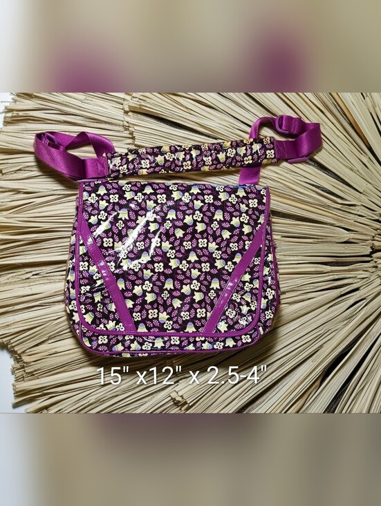 Vera Bradley Handbags - Vera Bradley Floral Vinyl Crossbody Bag with Adjustable Strap